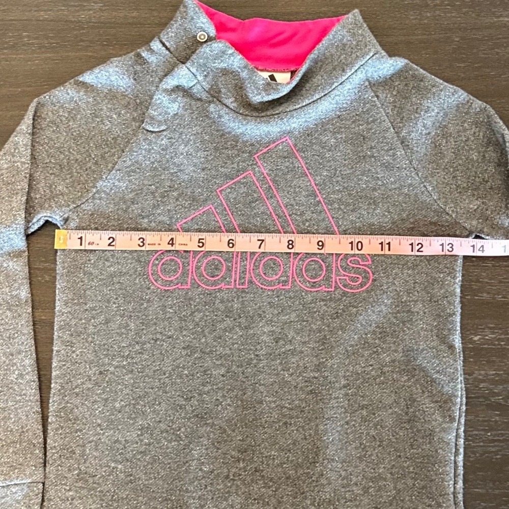 Adidas Girls 6X Gray & Pink Sweatshirt - Picture 7 of 8